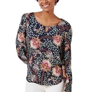 Loft Multicolored Floral Patterned Blouse Size XS